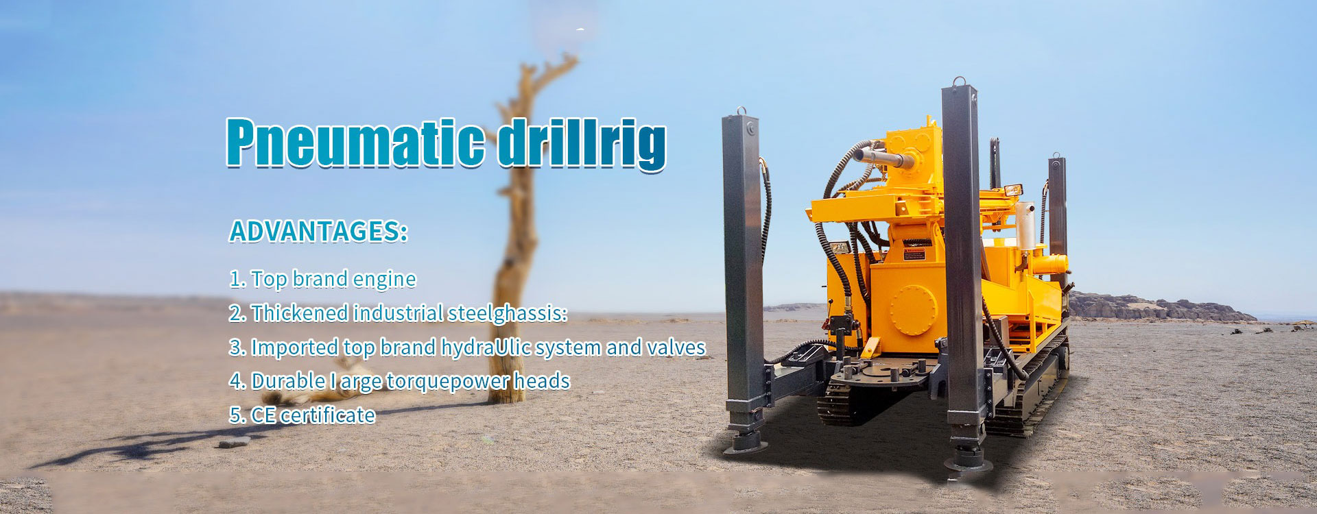 Pneumatic water well drilling rig
